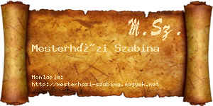 Mesterházi Szabina névjegykártya